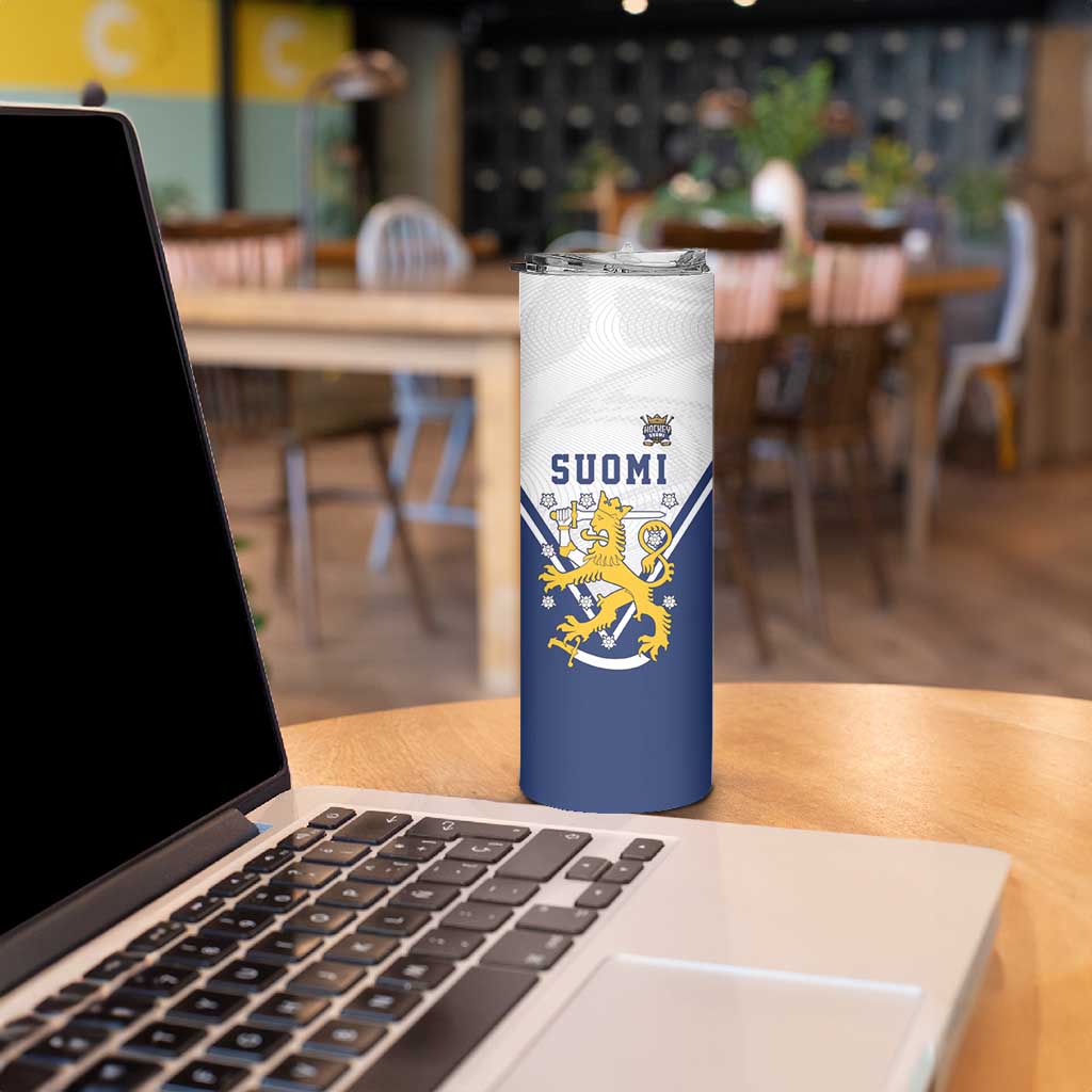 Custom Finland Ice Hockey We are Champions Skinny Tumbler Sporty Style Come on Leijonat