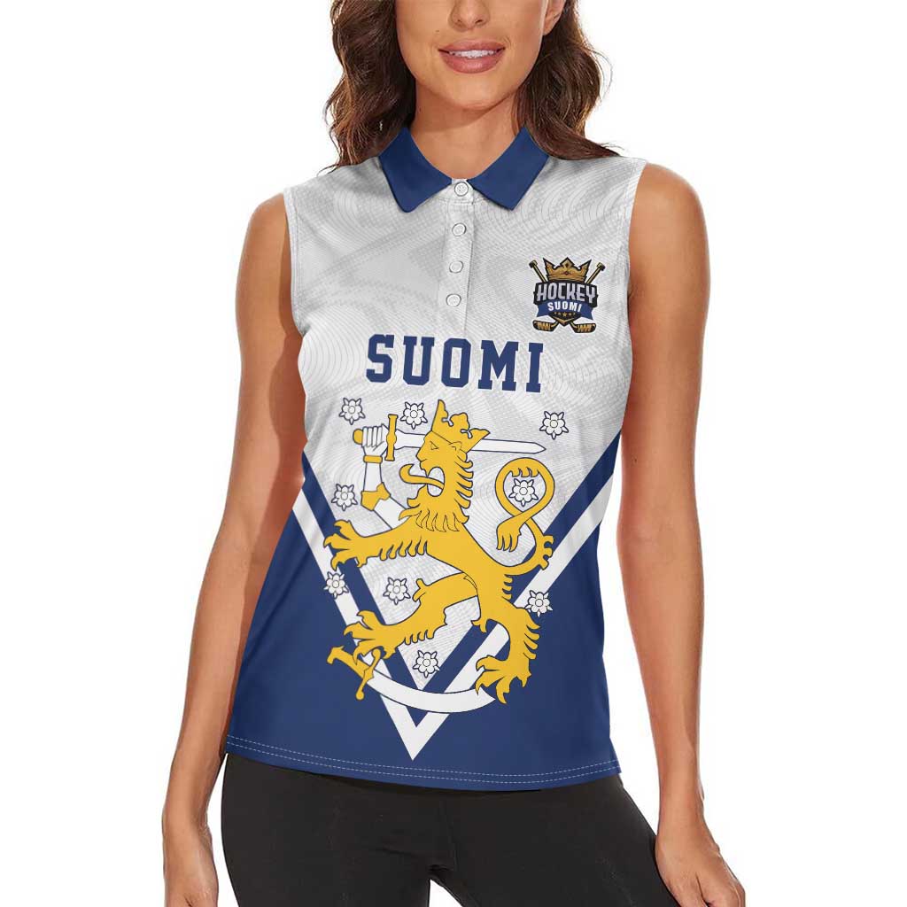 Custom Finland Ice Hockey We are Champions Women Sleeveless Polo Shirt Sporty Style Come on Leijonat