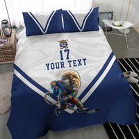 Custom Finland Ice Hockey Lion Mascot Bedding Set Sporty Style Come on Leijonat