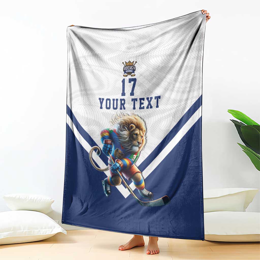 Custom Finland Ice Hockey Lion Mascot Blanket Sporty Style Come on Leijonat