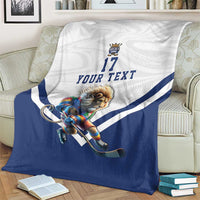 Custom Finland Ice Hockey Lion Mascot Blanket Sporty Style Come on Leijonat