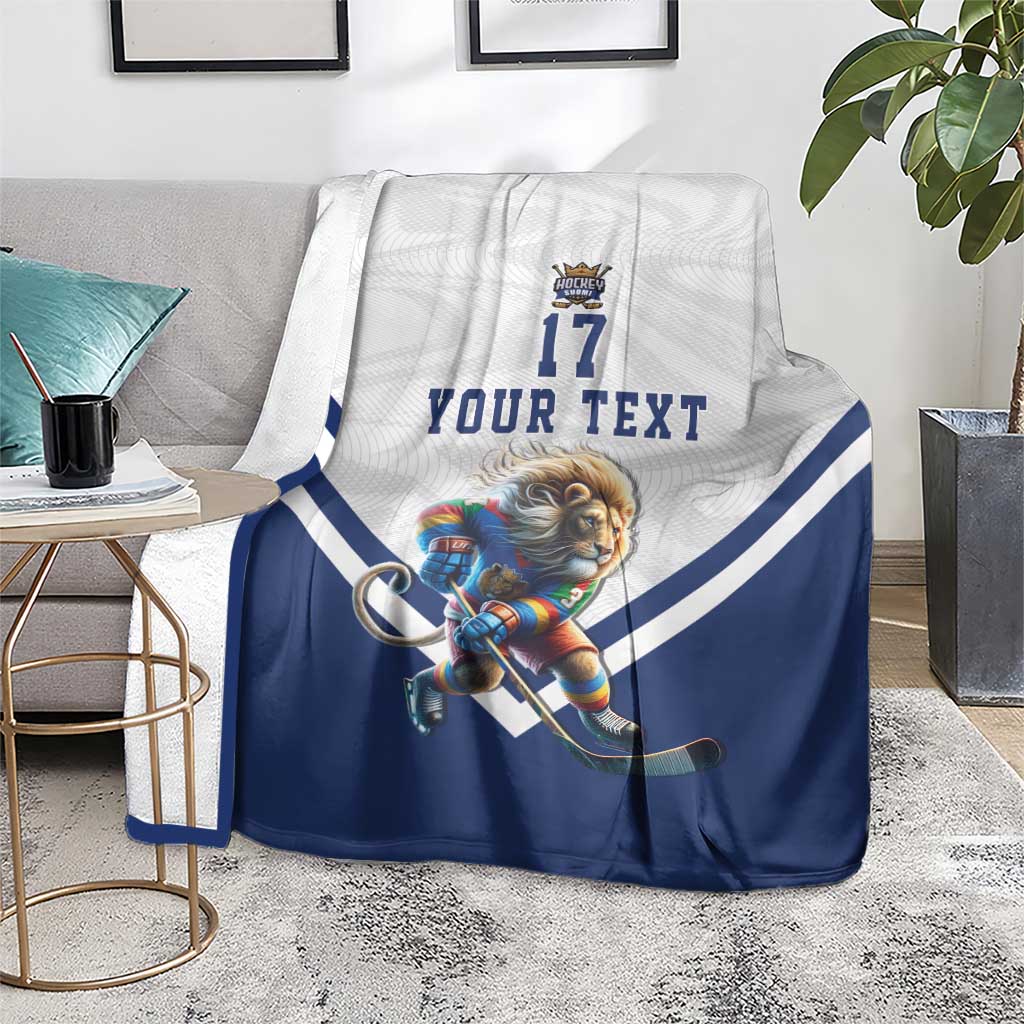 Custom Finland Ice Hockey Lion Mascot Blanket Sporty Style Come on Leijonat