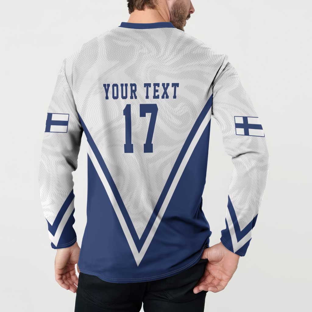 Custom Finland Ice Hockey Lion Mascot Button Sweatshirt Sporty Style Come on Leijonat