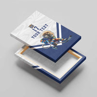 Custom Finland Ice Hockey Lion Mascot Canvas Wall Art Sporty Style Come on Leijonat