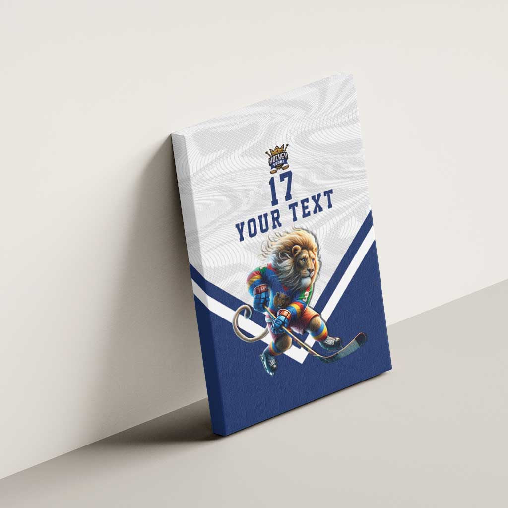 Custom Finland Ice Hockey Lion Mascot Canvas Wall Art Sporty Style Come on Leijonat