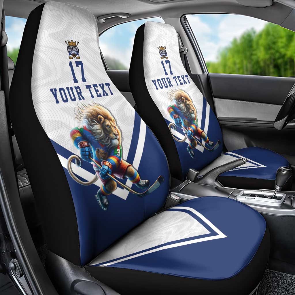 Custom Finland Ice Hockey Lion Mascot Car Seat Cover Sporty Style Come on Leijonat