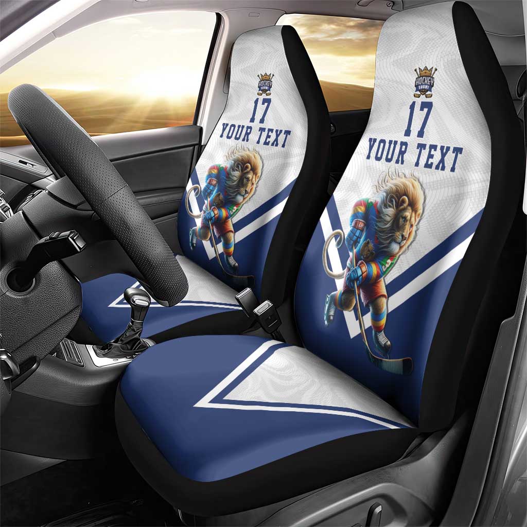 Custom Finland Ice Hockey Lion Mascot Car Seat Cover Sporty Style Come on Leijonat