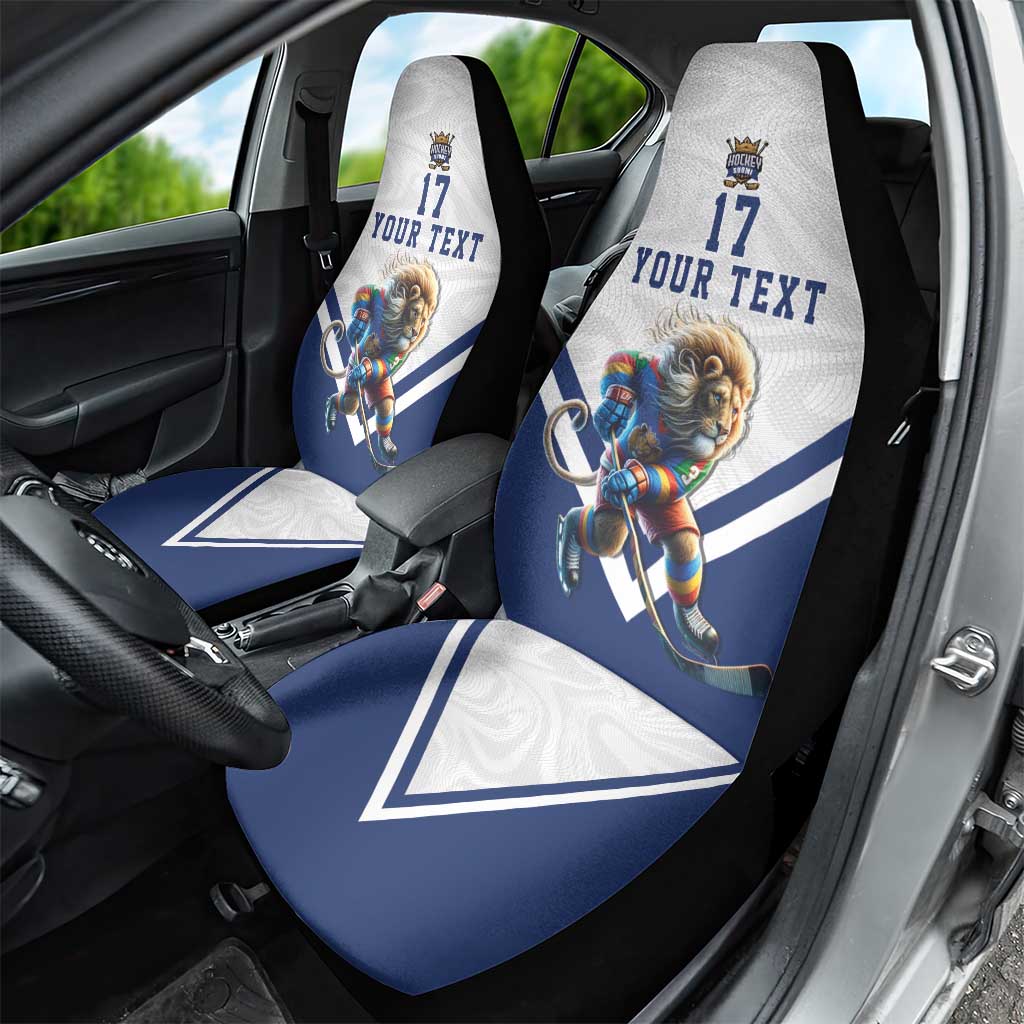 Custom Finland Ice Hockey Lion Mascot Car Seat Cover Sporty Style Come on Leijonat