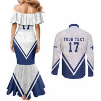 Custom Finland Ice Hockey Lion Mascot Couples Matching Mermaid Dress and Long Sleeve Button Shirt Sporty Style Come on Leijonat