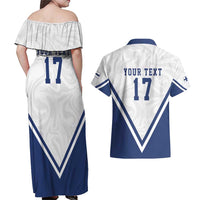 Custom Finland Ice Hockey Lion Mascot Couples Matching Off Shoulder Maxi Dress and Hawaiian Shirt Sporty Style Come on Leijonat