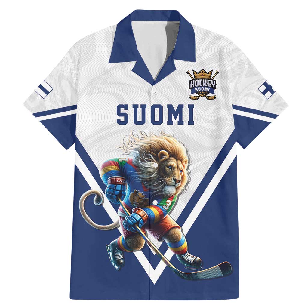 Custom Finland Ice Hockey Lion Mascot Family Matching Mermaid Dress and Hawaiian Shirt Sporty Style Come on Leijonat