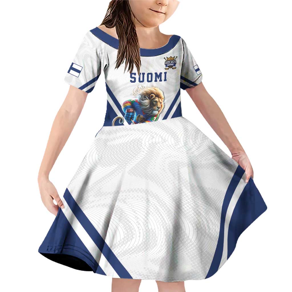 Custom Finland Ice Hockey Lion Mascot Family Matching Off Shoulder Short Dress and Hawaiian Shirt Sporty Style Come on Leijonat
