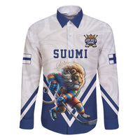Custom Finland Ice Hockey Lion Mascot Family Matching Puletasi and Hawaiian Shirt Sporty Style Come on Leijonat