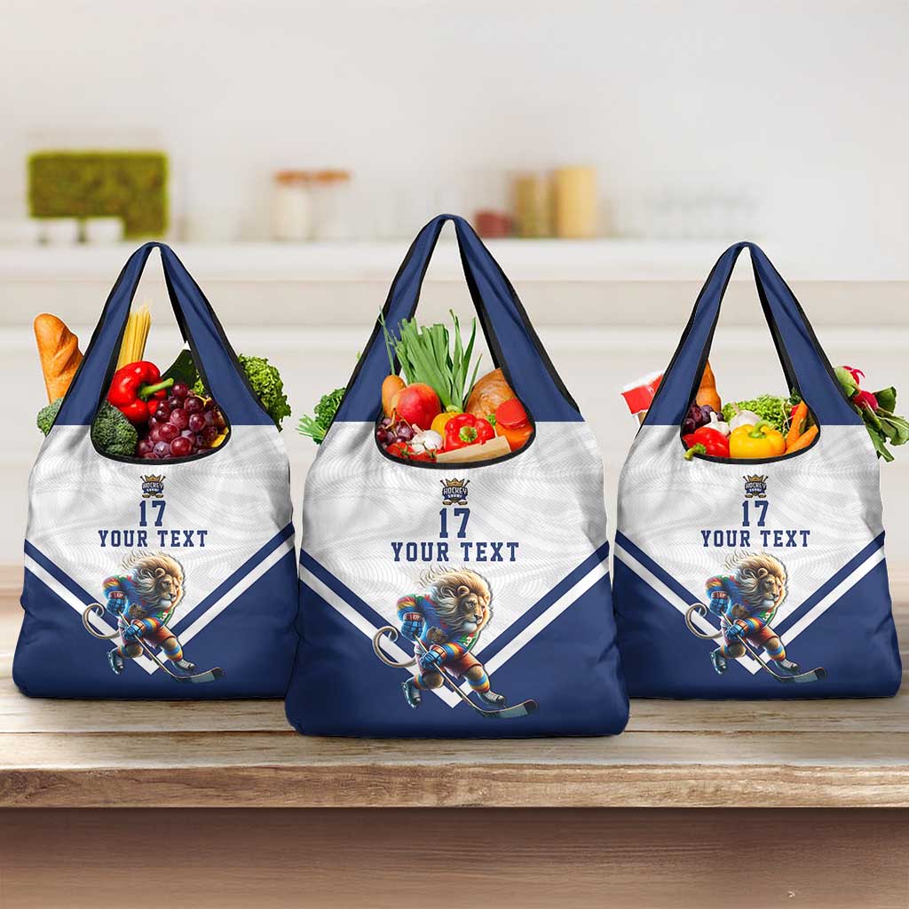 Custom Finland Ice Hockey Lion Mascot Grocery Bag Sporty Style Come on Leijonat