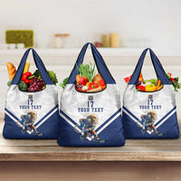 Custom Finland Ice Hockey Lion Mascot Grocery Bag Sporty Style Come on Leijonat