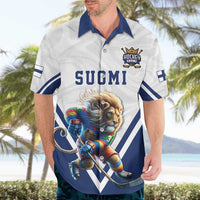Custom Finland Ice Hockey Lion Mascot Hawaiian Shirt Sporty Style Come on Leijonat