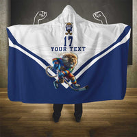 Custom Finland Ice Hockey Lion Mascot Hooded Blanket Sporty Style Come on Leijonat