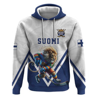 Custom Finland Ice Hockey Lion Mascot Hoodie Sporty Style Come on Leijonat