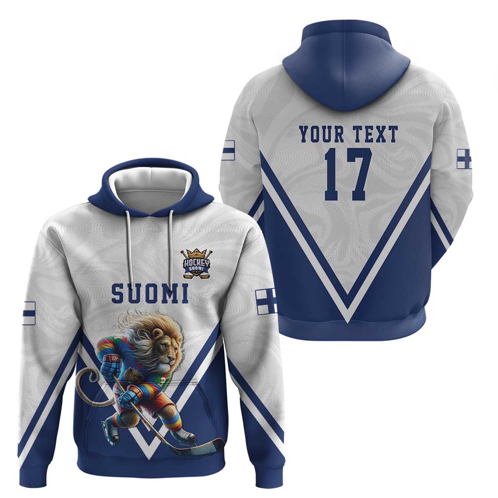 Custom Finland Ice Hockey Lion Mascot Hoodie Sporty Style Come on Leijonat