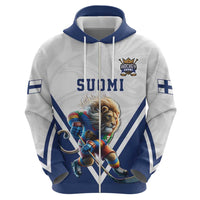 Custom Finland Ice Hockey Lion Mascot Hoodie Sporty Style Come on Leijonat