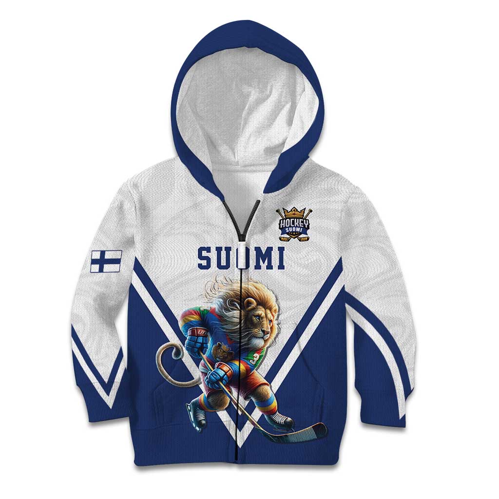 Custom Finland Ice Hockey Lion Mascot Kid Hoodie Sporty Style Come on Leijonat
