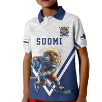 Custom Finland Ice Hockey Lion Mascot Kid Polo Shirt Sporty Style Come on Leijonat