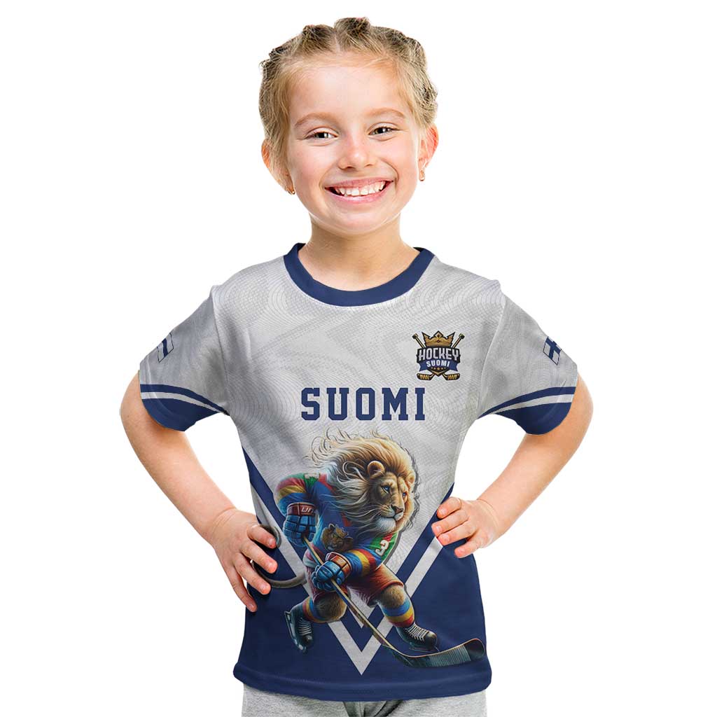 Custom Finland Ice Hockey Lion Mascot Kid T Shirt Sporty Style Come on Leijonat
