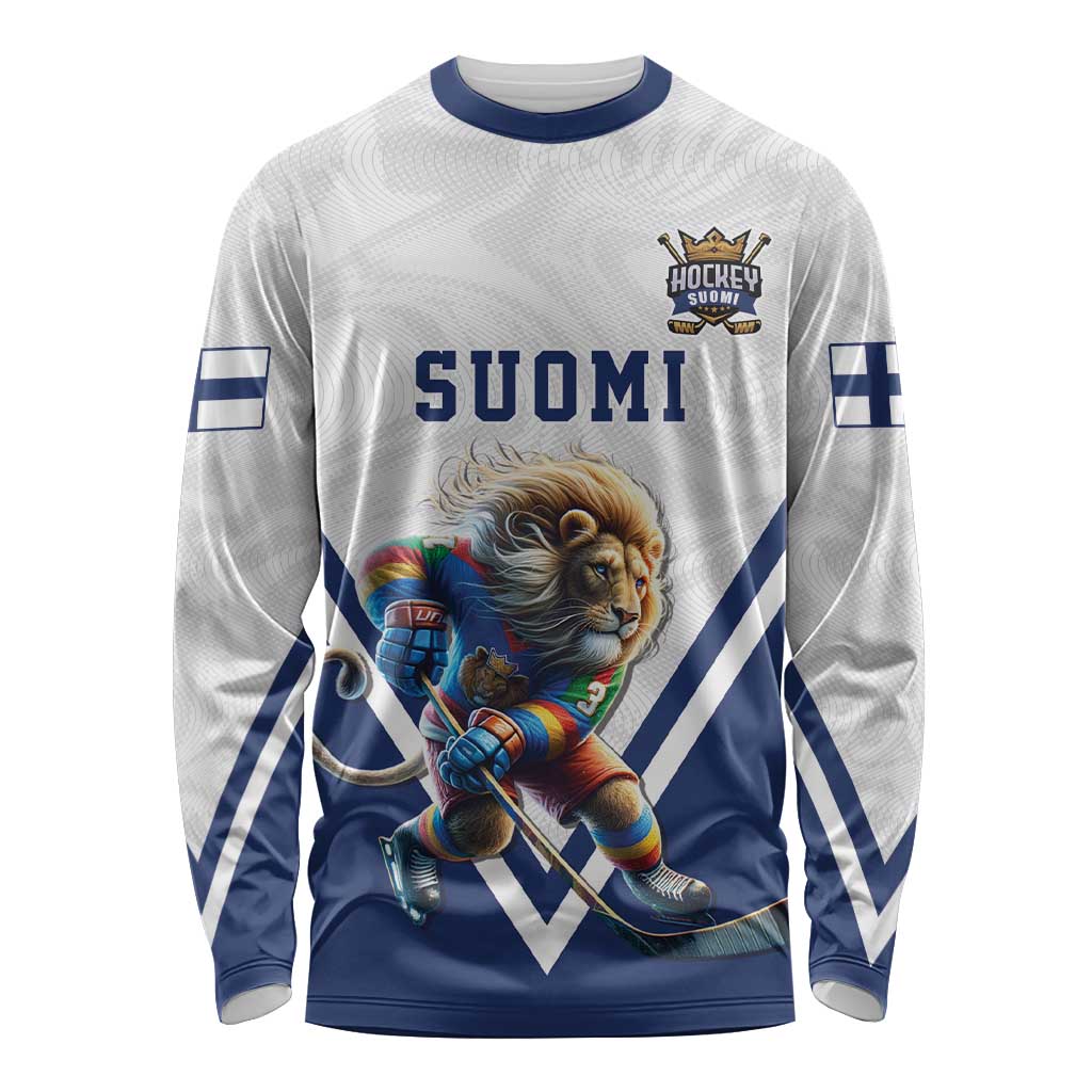 Custom Finland Ice Hockey Lion Mascot Long Sleeve Shirt Sporty Style Come on Leijonat