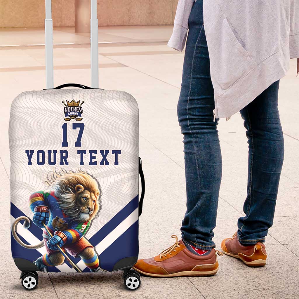 Custom Finland Ice Hockey Lion Mascot Luggage Cover Sporty Style Come on Leijonat