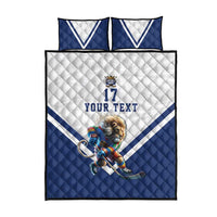 Custom Finland Ice Hockey Lion Mascot Quilt Bed Set Sporty Style Come on Leijonat