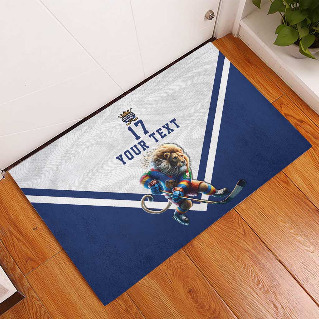 Custom Finland Ice Hockey Lion Mascot Rubber Doormat Sporty Style Come on Leijonat
