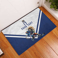 Custom Finland Ice Hockey Lion Mascot Rubber Doormat Sporty Style Come on Leijonat