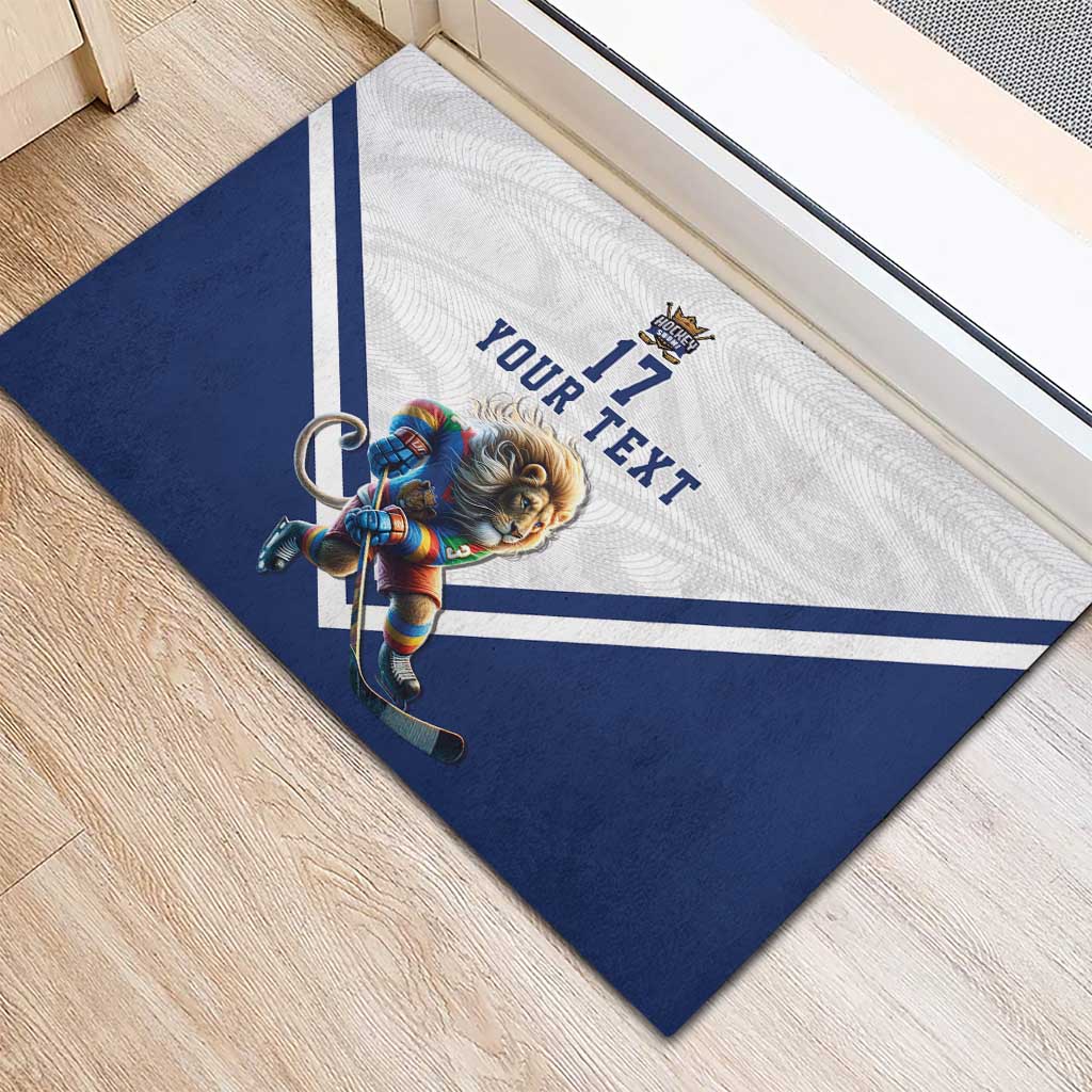 Custom Finland Ice Hockey Lion Mascot Rubber Doormat Sporty Style Come on Leijonat