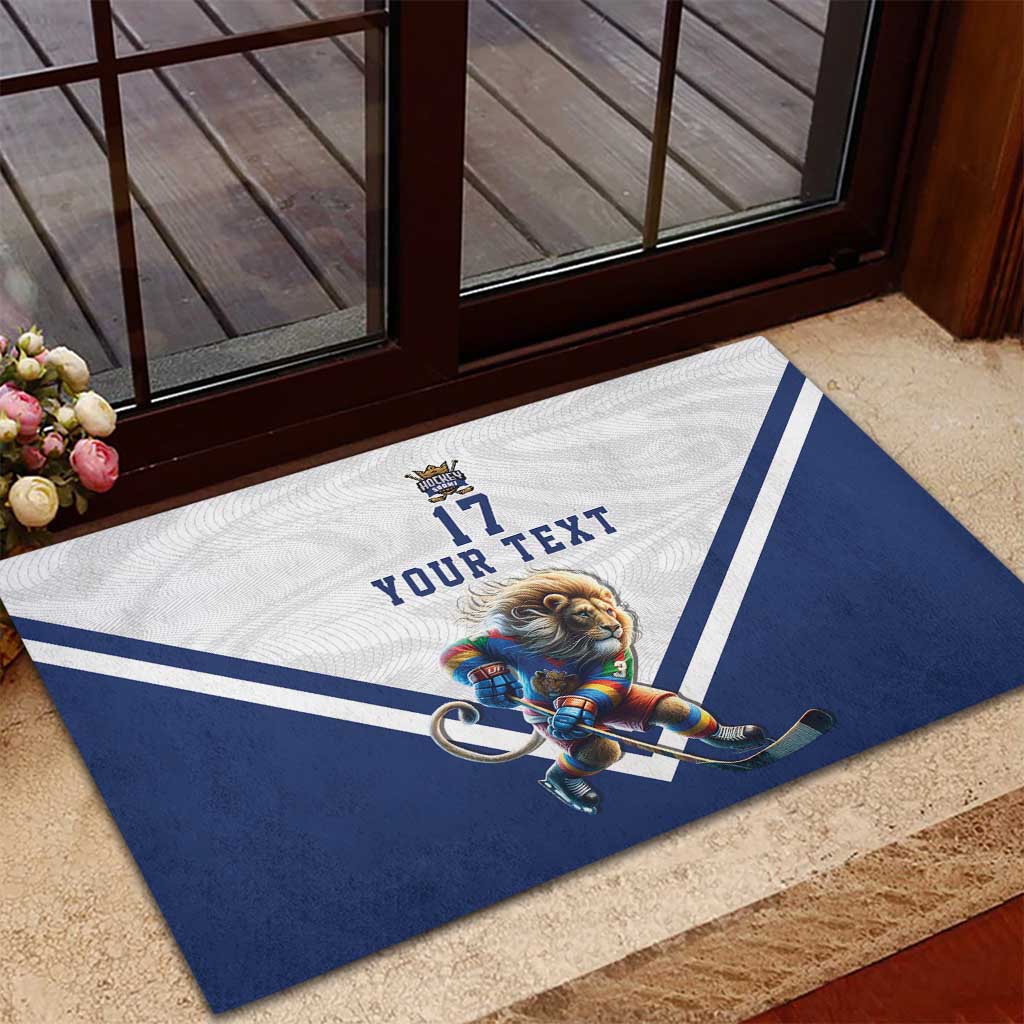 Custom Finland Ice Hockey Lion Mascot Rubber Doormat Sporty Style Come on Leijonat