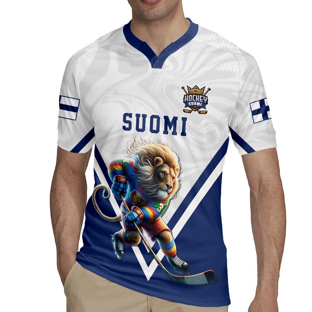 Custom Finland Ice Hockey Lion Mascot Rugby Jersey Sporty Style Come on Leijonat