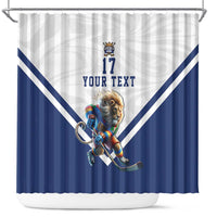 Custom Finland Ice Hockey Lion Mascot Shower Curtain Sporty Style Come on Leijonat