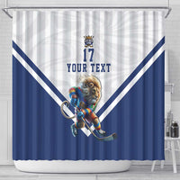Custom Finland Ice Hockey Lion Mascot Shower Curtain Sporty Style Come on Leijonat