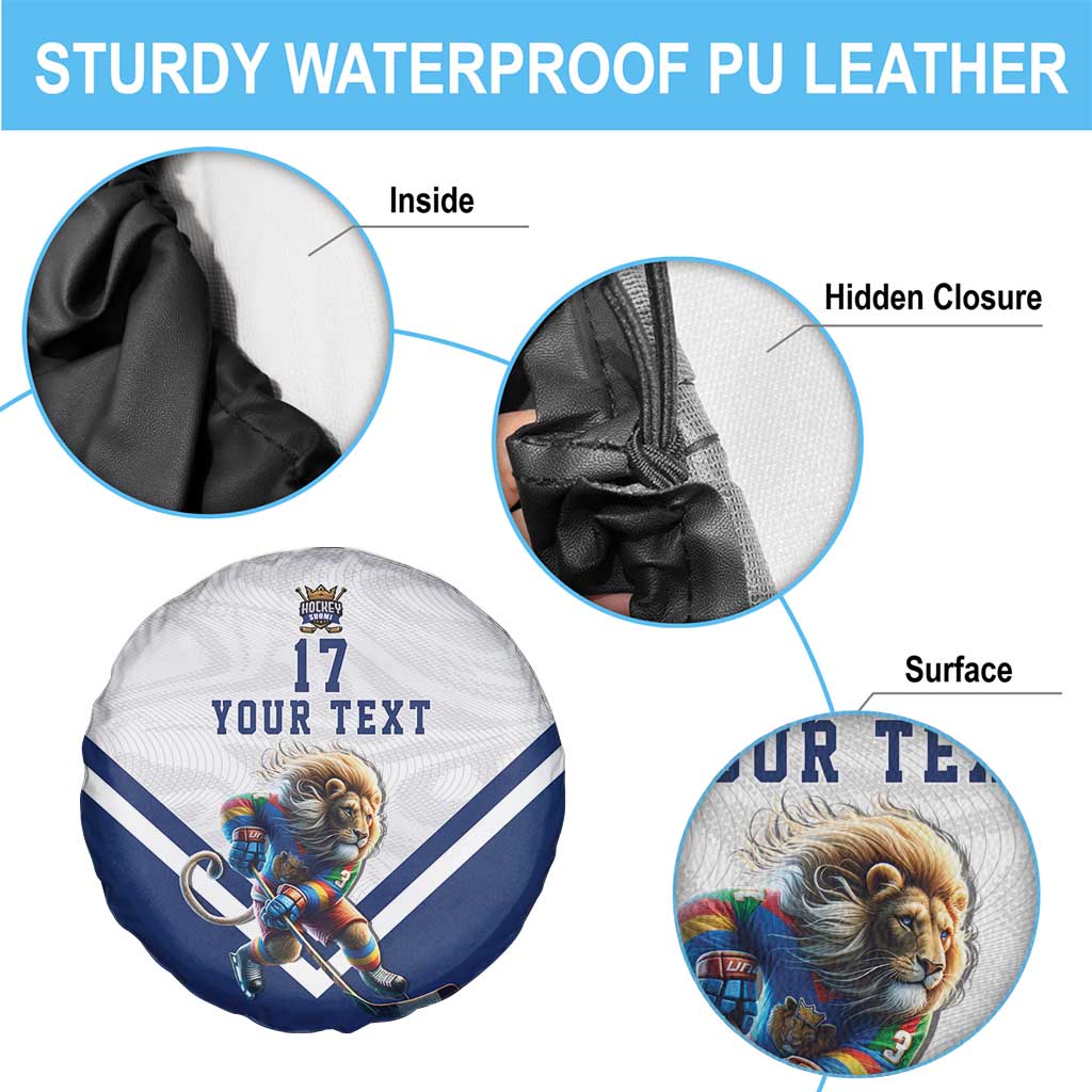 Custom Finland Ice Hockey Lion Mascot Spare Tire Cover Sporty Style Come on Leijonat