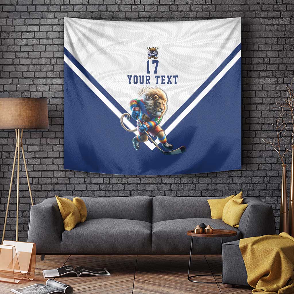 Custom Finland Ice Hockey Lion Mascot Tapestry Sporty Style Come on Leijonat