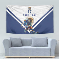 Custom Finland Ice Hockey Lion Mascot Tapestry Sporty Style Come on Leijonat