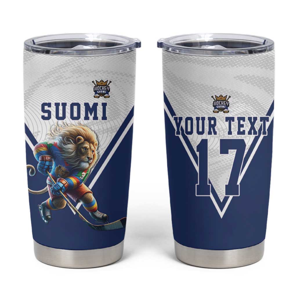 Custom Finland Ice Hockey Lion Mascot Tumbler Cup Sporty Style Come on Leijonat