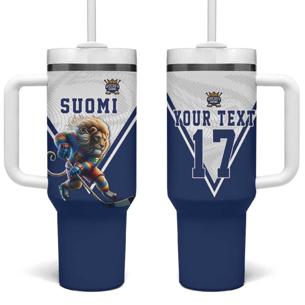 Custom Finland Ice Hockey Lion Mascot Tumbler With Handle Sporty Style Come on Leijonat