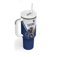 Custom Finland Ice Hockey Lion Mascot Tumbler With Handle Sporty Style Come on Leijonat