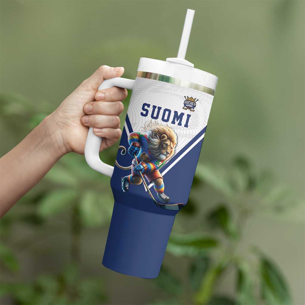 Custom Finland Ice Hockey Lion Mascot Tumbler With Handle Sporty Style Come on Leijonat