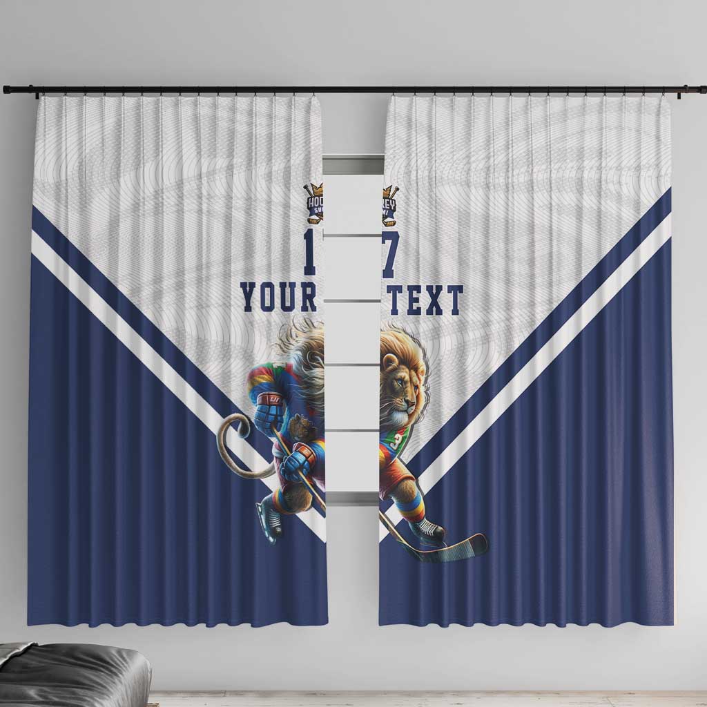 Custom Finland Ice Hockey Lion Mascot Window Curtain Sporty Style Come on Leijonat