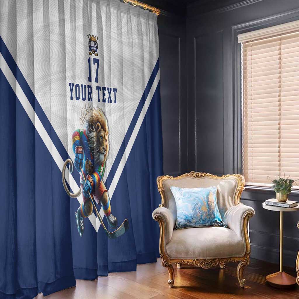 Custom Finland Ice Hockey Lion Mascot Window Curtain Sporty Style Come on Leijonat