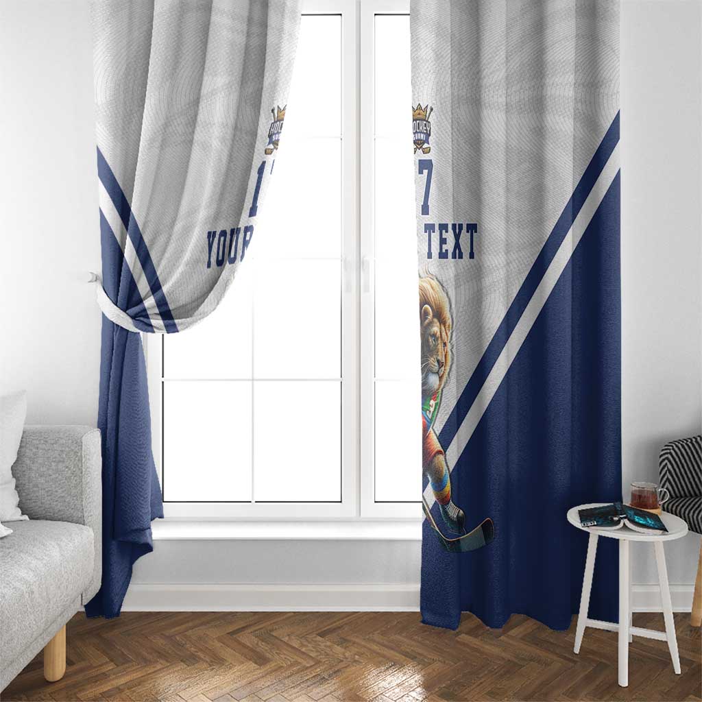 Custom Finland Ice Hockey Lion Mascot Window Curtain Sporty Style Come on Leijonat