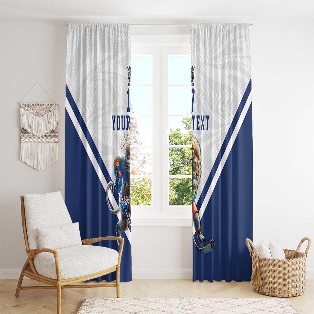 Custom Finland Ice Hockey Lion Mascot Window Curtain Sporty Style Come on Leijonat