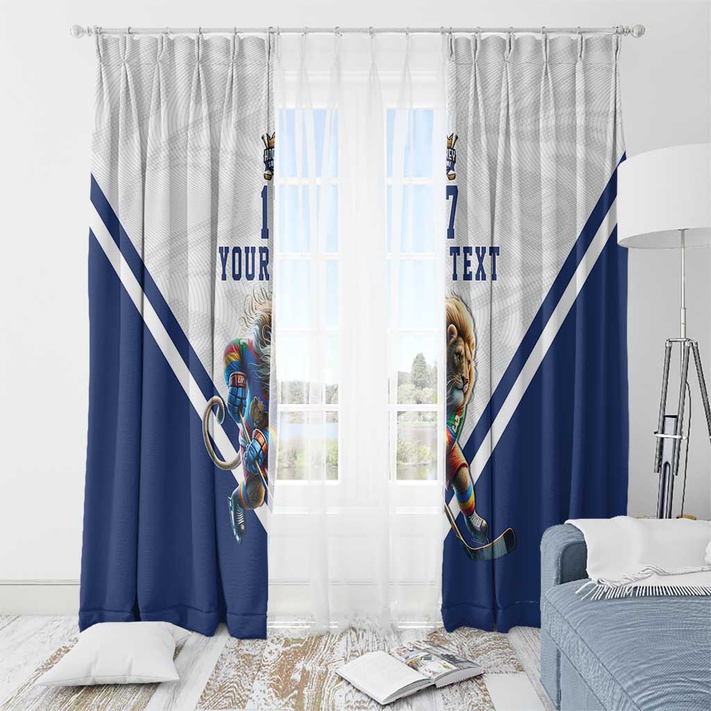 Custom Finland Ice Hockey Lion Mascot Window Curtain Sporty Style Come on Leijonat