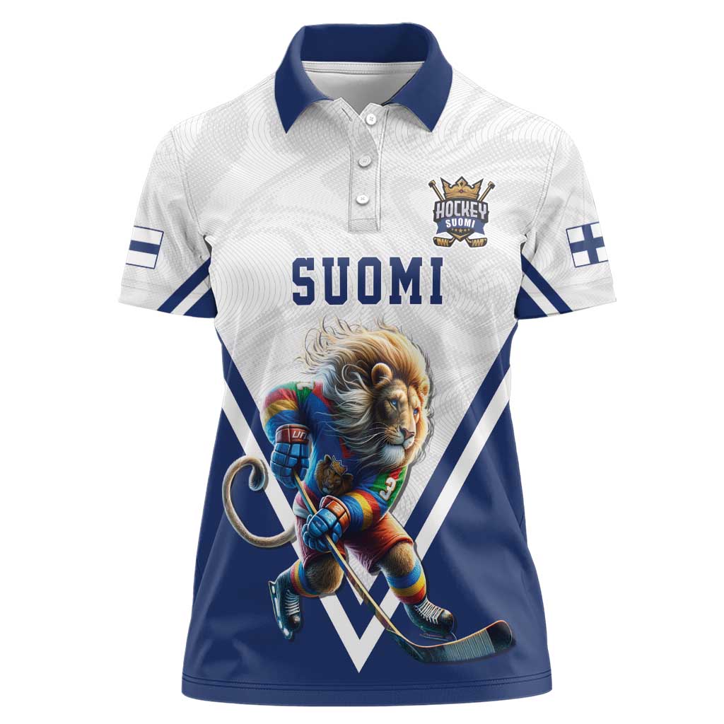 Custom Finland Ice Hockey Lion Mascot Women Polo Shirt Sporty Style Come on Leijonat